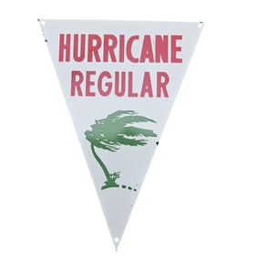 Rare Vintage Hurricane Regular Porcelain Sign - Collectors' Delight 18"x12"