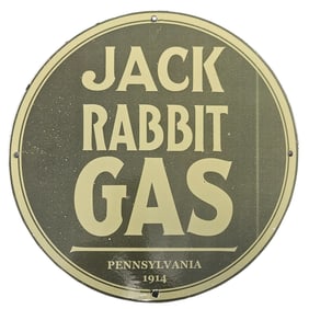 Rare Vintage Porcelain Sign: Jack Rabbit Gas from Pennsylvania, 1914 ? A Must-Have Collector's Item
