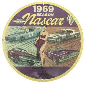 Vintage 1969 NASCAR Season Porcelain Sign ? A Collector's Dream