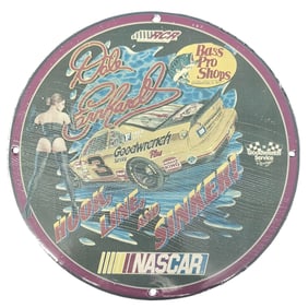 Vintage Dale Earnhardt NASCAR Porcelain Sign - Collector's Dream Item