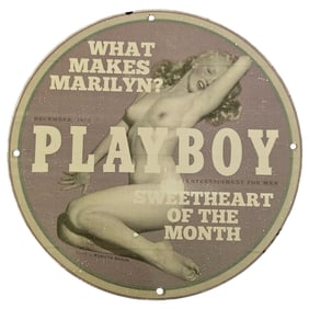 Vintage Playboy Porcelain Sign - Marilyn Monroe Sweetheart of the Month