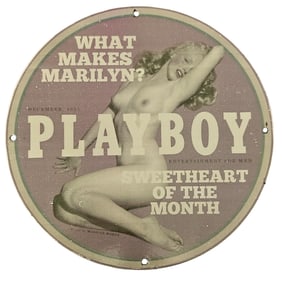 Vintage Playboy Porcelain Sign Featuring Marilyn Monroe - Collector's Dream