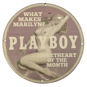 Vintage Playboy Marilyn Monroe Porcelain Sign - Collector's Treasure