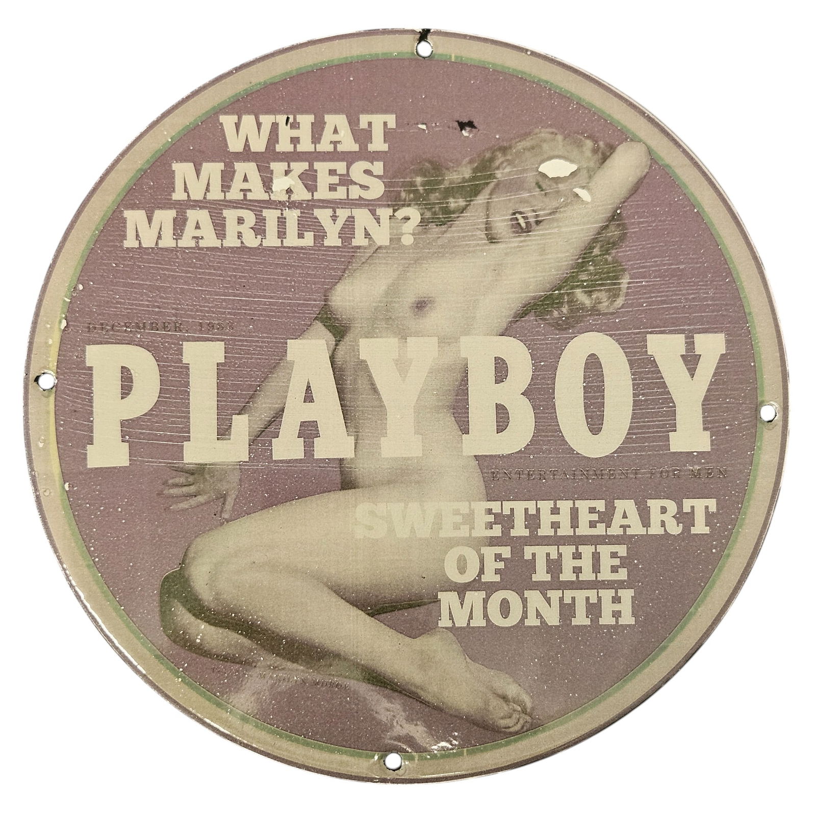 Vintage Playboy Marilyn Monroe Porcelain Sign - Collector's Treasure (1 of 2)