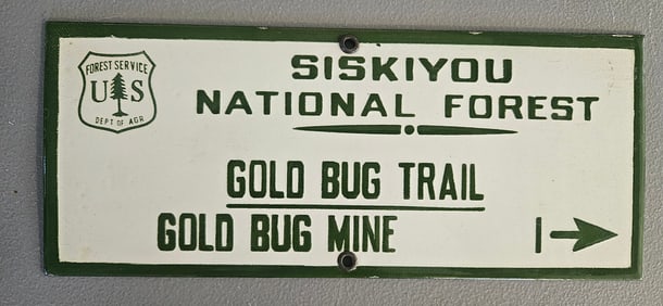 Vintage US Forest Service Porcelain Sign - Siskiyou National Forest