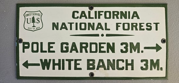 Vintage US Forest Service Porcelain Sign: California National Forest