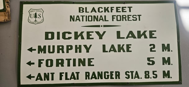 Antique Blackfeet National Forest Porcelain Sign: Vintage US Forest Service Memorabilia