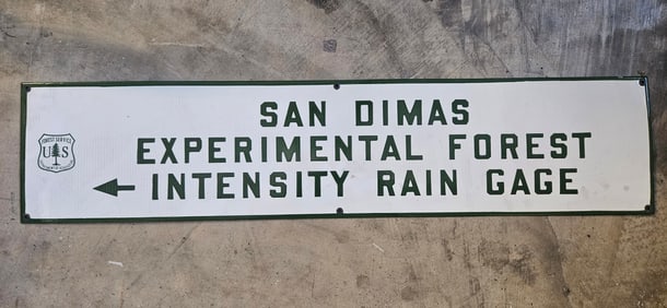 Vintage San Dimas Experimental Forest Porcelain Sign - Unique Collector's Item for Nature