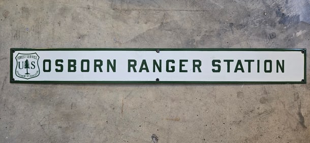 Antique US Forest Service Osborn Ranger Station Porcelain Sign ? A Collector's Gem