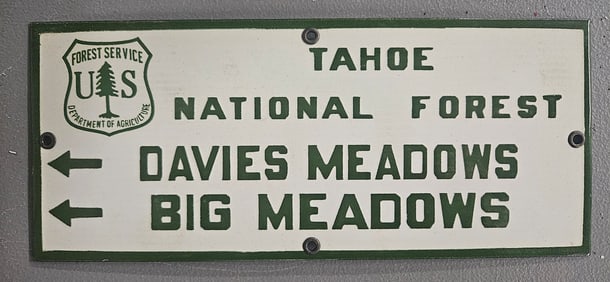 Vintage US Forest Porcelain Sign - Tahoe National Forest - Unique Collectible