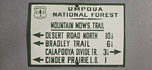 Vintage Umpqua National Forest Porcelain Sign: A Piece of Outdoor History