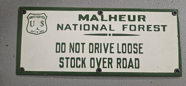 Vintage Malheur National Forest Porcelain Sign ? A Piece of Outdoor Heritage