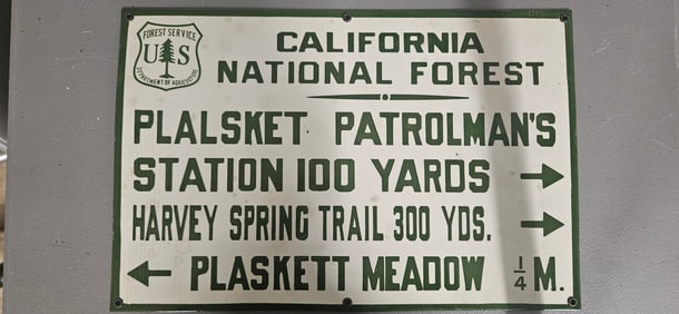 Vintage US Forest Service Porcelain Sign: California National Forest Directional Guide