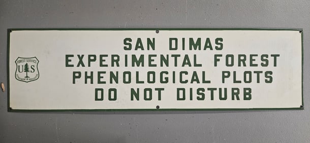 Rare Vintage US Forest Service Porcelain Sign - San Dimas Experimental Forest