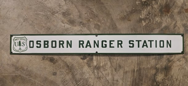 Vintage US Forest Service Porcelain Sign: Osborn Ranger Station - A Unique Collectible