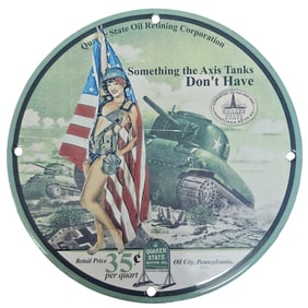 Custom 8-Inch Porcelain Sign Featuring Patriotic Design with Unique Artwork
