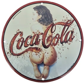 Custom One-of-a-Kind 8 Inch Porcelain Coca-Cola Sign Art Piece