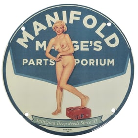 Unique Custom 8-Inch Porcelain Sign Featuring Distinctive Retro Design