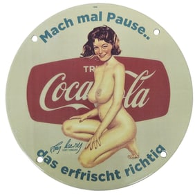 Unique 8-Inch Porcelain Coca-Cola Sign with Retro Design for Collectors