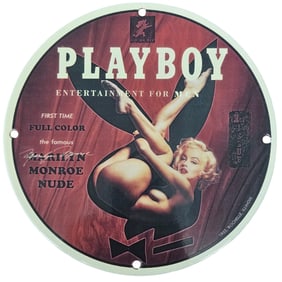 Playboy First Issue Marilyn Monroe Nude Porcelain Sign – Full Color Collectible