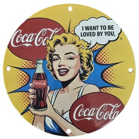 Pop Art Marilyn Monroe Coke Porcelain Sign –Roy Lichtenstein Pop Art