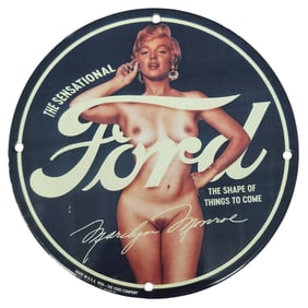 Marilyn Monroe Ford Porcelain Sign – "The Shape of Things to Come" Art
