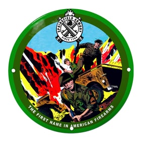 Dynamic Springfield Armory Porcelain Sign: Celebrating American Firearms History