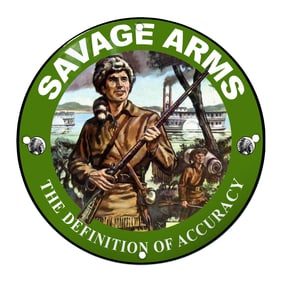 Savage Arms Porcelain Sign - The Definition of Accuracy with Striking Imagery