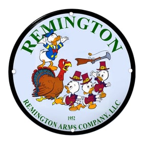 Remington Arms Company Porcelain Sign dated 1952 Disney's Donald Duck