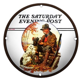 Charming Porcelain Sign of The Saturday Evening Post - A Heartwarming Scene
