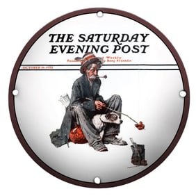 Charming Porcelain Sign Featuring The Saturday Evening Post Cover - October 18, 1924