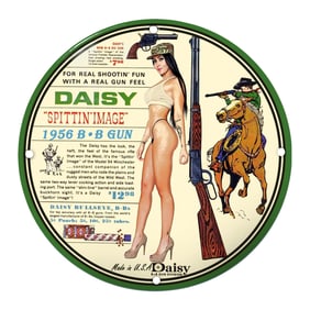 Daisy 'Spittin' Image' Porcelain Sign - 1956 B B Gun Nostalgia Artwork