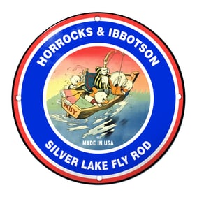 Charming Porcelain Sign Featuring Duck Adventures with Horrocks & Ibbotson Branding