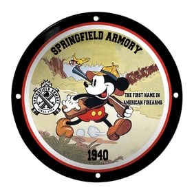 Mickey Mouse and Springfield Armory Porcelain Sign ? Iconic Blend of Heritage & Whimsy