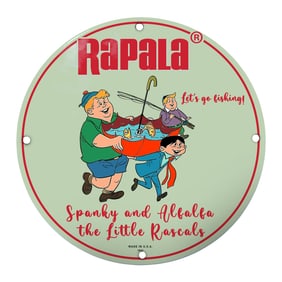Rapala Fishing Sign Featuring Spanky and Alfalfa from The Little Rascals