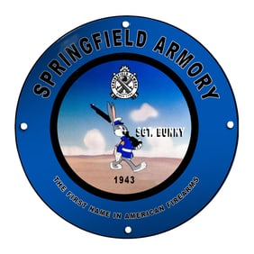 Springfield Armory Porcelain Sign Featuring Sgt. Bunny - 1943