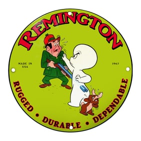 Playful Remington Sign Featuring Casper the Friendly Ghost - 1967