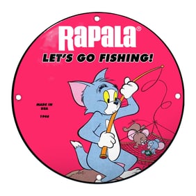 Tom and Jerry Rapala Fishing Sign - A Playful Invitation to Reel in the Fun!