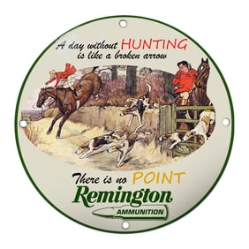 Charming Remington Porcelain Sign - A Delight for Hunting Enthusiasts