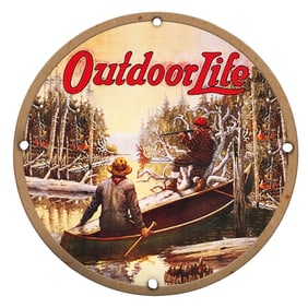 Outdoor Life Porcelain Sign: Captivating Scenic Wilderness Adventure Artwork