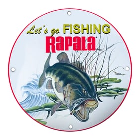 Catch the Day: Vibrant Rapala Fishing Porcelain Sign for Anglers and Outdoor Enthusiasts