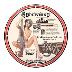 Browning Arms Company Porcelain Sign: Bold Designs and Captivating Imagery