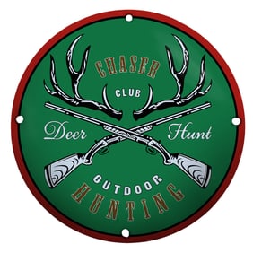 Chaser Club Outdoor Hunting Porcelain Sign - Deer Hunt Theme