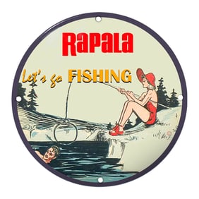 Rapala Vintage Fishing Sign: Let's Go Fishing with Classic Outdoor Charm