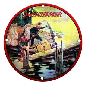 Captivating Winchester Porcelain Sign: A Wilderness Adventure