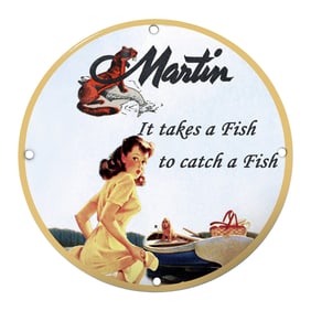 Charming Martin Sign with Vintage Aesthetic: 'It Takes a Fish to Catch a Fish'