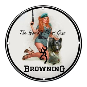 Browning Porcelain Sign - Classic Stylish Artwork for Gun Enthusiasts