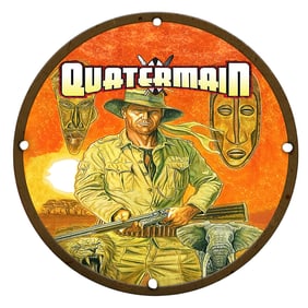 Adventurous Quatermain Porcelain Sign with Vivid Imagery and Rich Colors