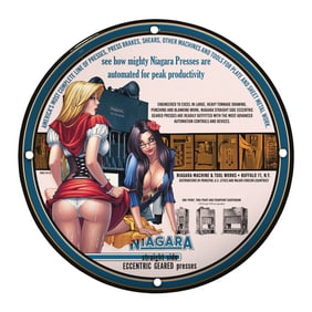 Vintage Niagara Presses Porcelain Sign - A Fusion of Industrial Automation & Art