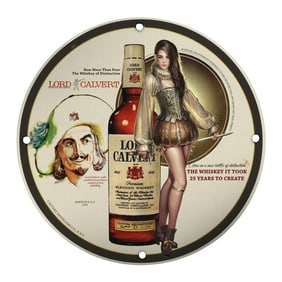 Vintage Lord Calvert Whiskey Porcelain Sign: A Classic Distiller's Tribute